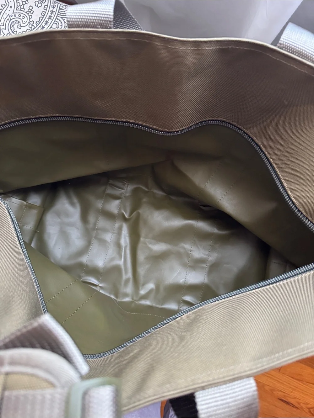 L.L. Bean Olive Green Canvas Maine Warden’s Tote Bag with short and Long Straps